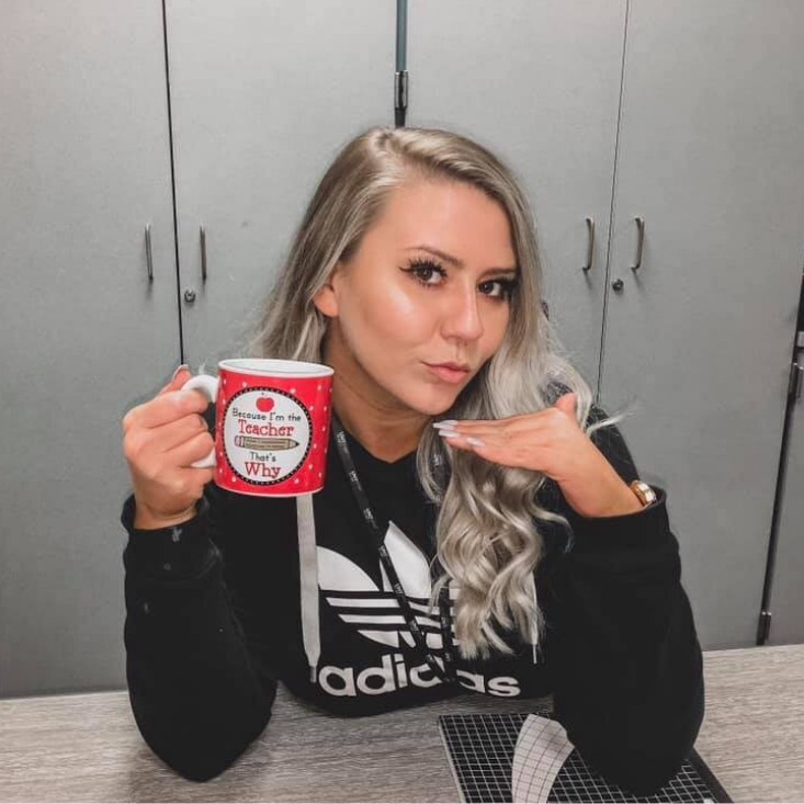 teacher with coffee mug